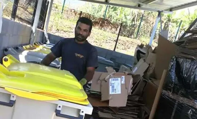 Collecte de cartons, Sainte-Suzanne, MKS Collecteur